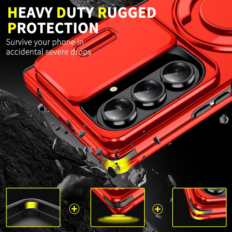For Samsung Galaxy Z Fold7 5G Sliding Camshield Ring Holder Phone Case