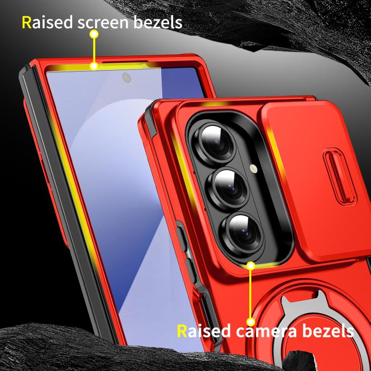 For Samsung Galaxy Z Fold7 5G Sliding Camshield Ring Holder Phone Case