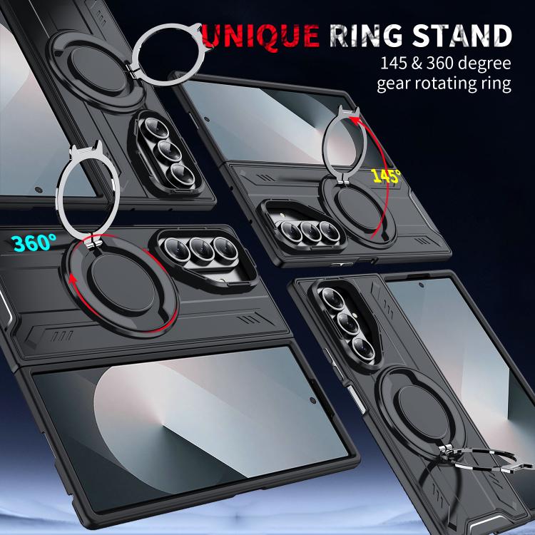 For Samsung Galaxy Z Fold7 5G Rotating Ring Holder Magnetic MagSafe Phone Case