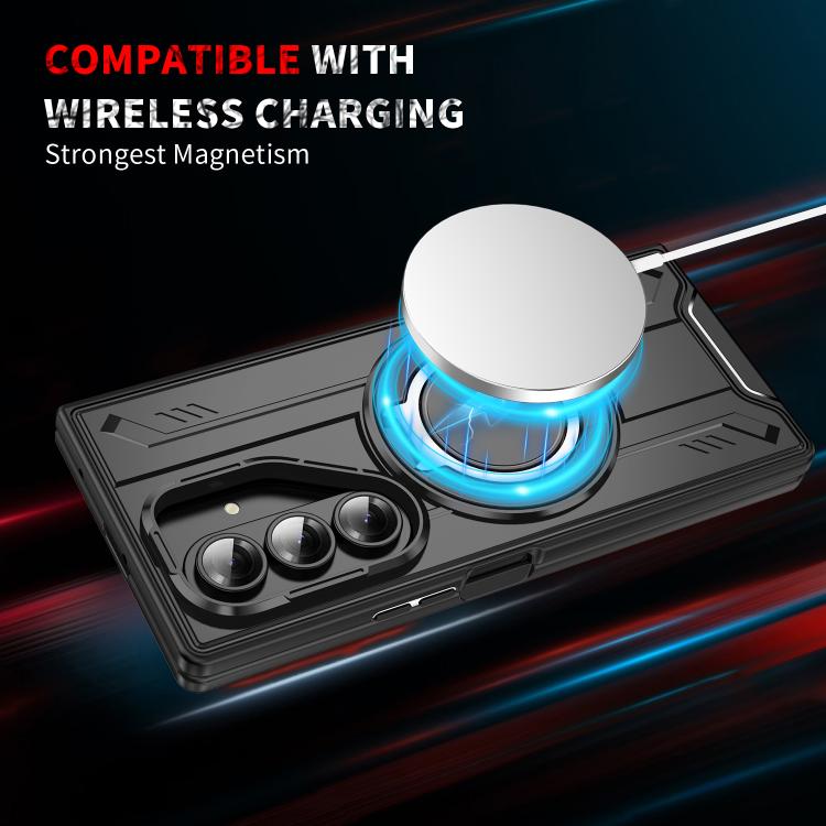 For Samsung Galaxy Z Fold7 5G Rotating Ring Holder Magnetic MagSafe Phone Case
