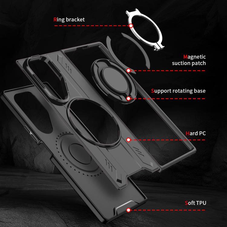 For Samsung Galaxy Z Fold7 5G Rotating Ring Holder Magnetic MagSafe Phone Case