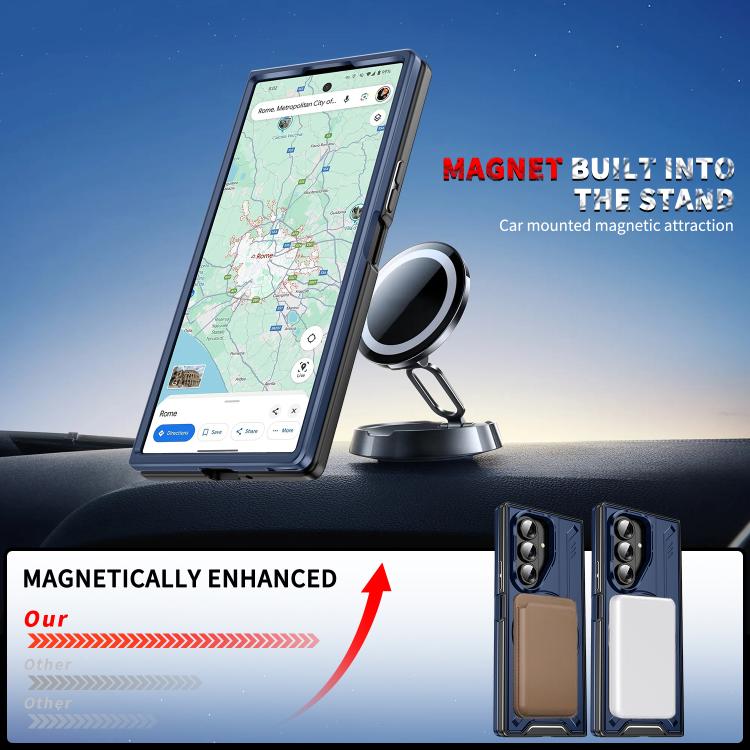 For Samsung Galaxy Z Fold7 5G Rotating Ring Holder Magnetic MagSafe Phone Case