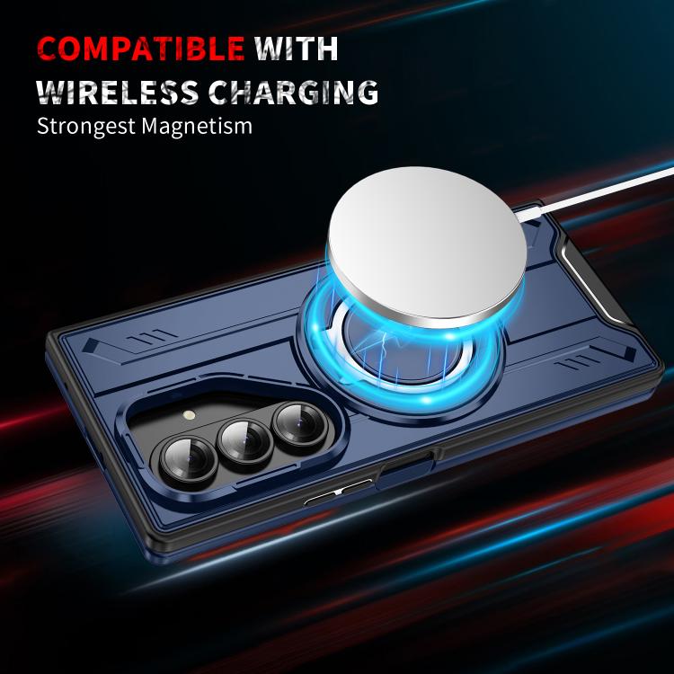 For Samsung Galaxy Z Fold7 5G Rotating Ring Holder Magnetic MagSafe Phone Case