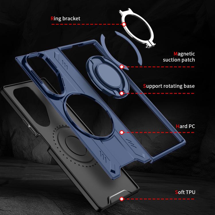 For Samsung Galaxy Z Fold7 5G Rotating Ring Holder Magnetic MagSafe Phone Case