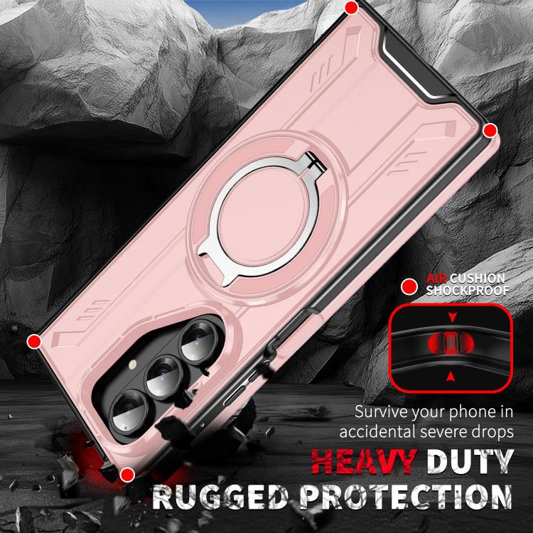 For Samsung Galaxy Z Fold7 5G Rotating Ring Holder Magnetic MagSafe Phone Case
