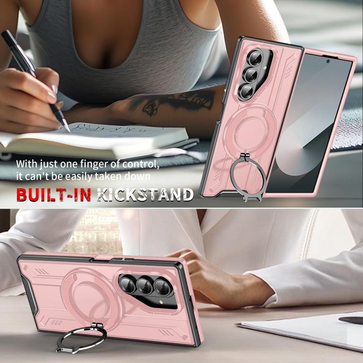 For Samsung Galaxy Z Fold7 5G Rotating Ring Holder Magnetic MagSafe Phone Case