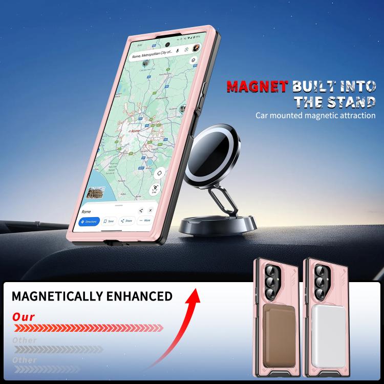 For Samsung Galaxy Z Fold7 5G Rotating Ring Holder Magnetic MagSafe Phone Case