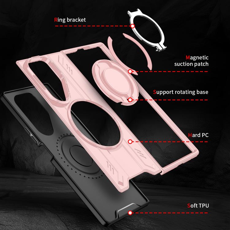 For Samsung Galaxy Z Fold7 5G Rotating Ring Holder Magnetic MagSafe Phone Case