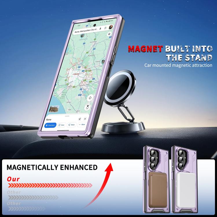 For Samsung Galaxy Z Fold7 5G Rotating Ring Holder Magnetic MagSafe Phone Case
