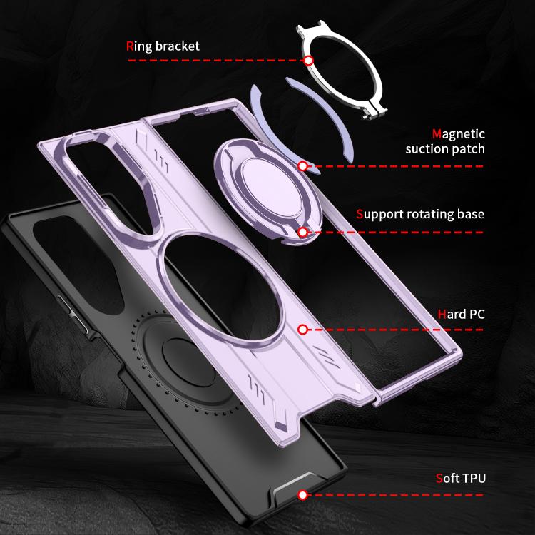 For Samsung Galaxy Z Fold7 5G Rotating Ring Holder Magnetic MagSafe Phone Case