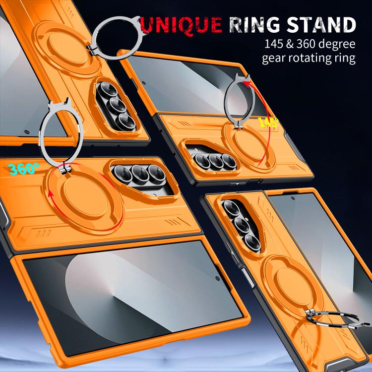 For Samsung Galaxy Z Fold7 5G Rotating Ring Holder Magnetic MagSafe Phone Case