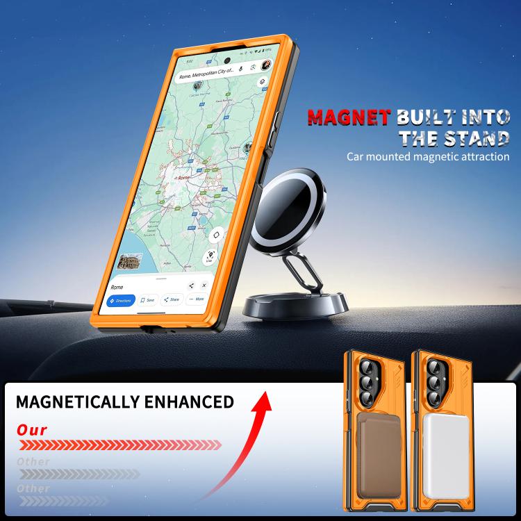 For Samsung Galaxy Z Fold7 5G Rotating Ring Holder Magnetic MagSafe Phone Case