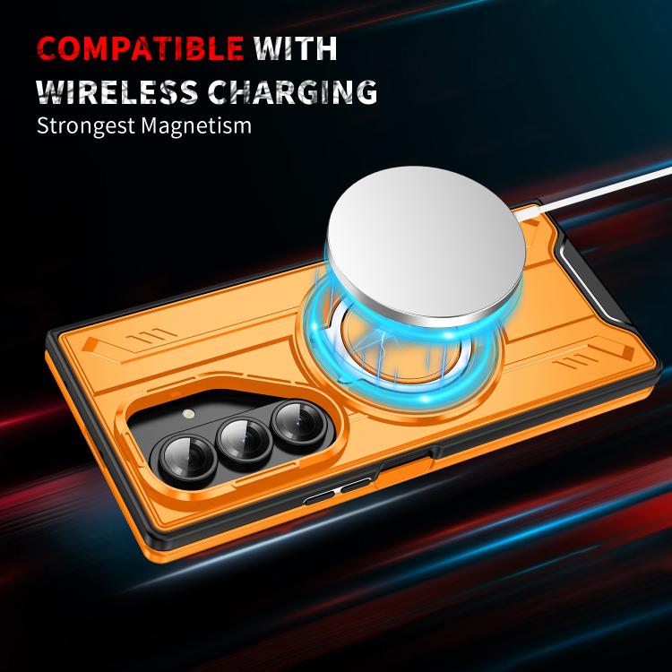 For Samsung Galaxy Z Fold7 5G Rotating Ring Holder Magnetic MagSafe Phone Case