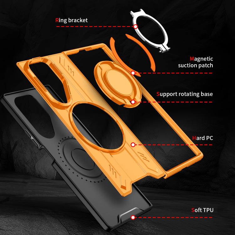 For Samsung Galaxy Z Fold7 5G Rotating Ring Holder Magnetic MagSafe Phone Case