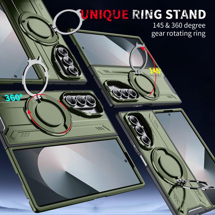 For Samsung Galaxy Z Fold7 5G Rotating Ring Holder Magnetic MagSafe Phone Case