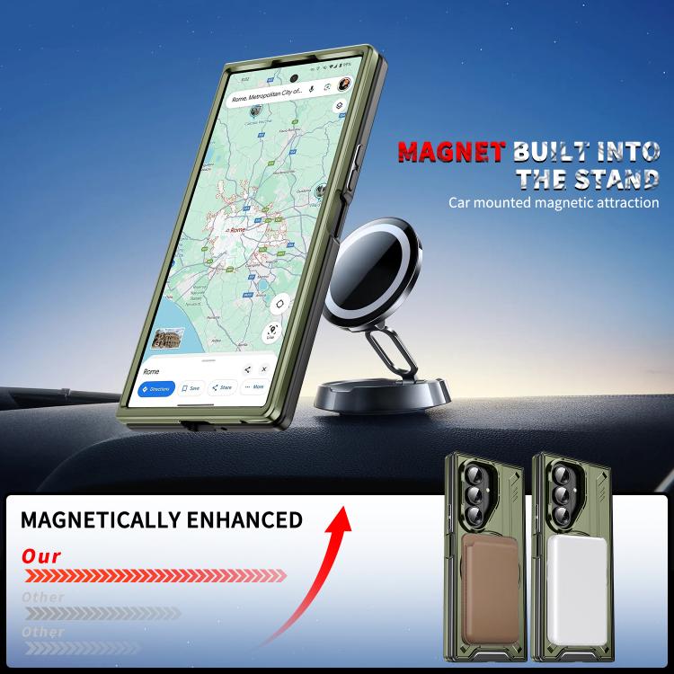 For Samsung Galaxy Z Fold7 5G Rotating Ring Holder Magnetic MagSafe Phone Case