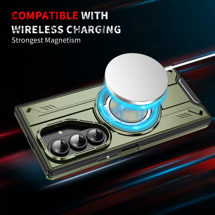 For Samsung Galaxy Z Fold7 5G Rotating Ring Holder Magnetic MagSafe Phone Case