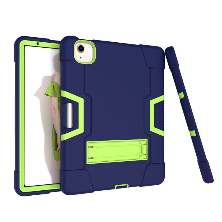 For iPad Air 2022 / 2020 10.9 Contrast Color Robot Shockproof Silicon + PC Protective Case with Holder & Pen Slot