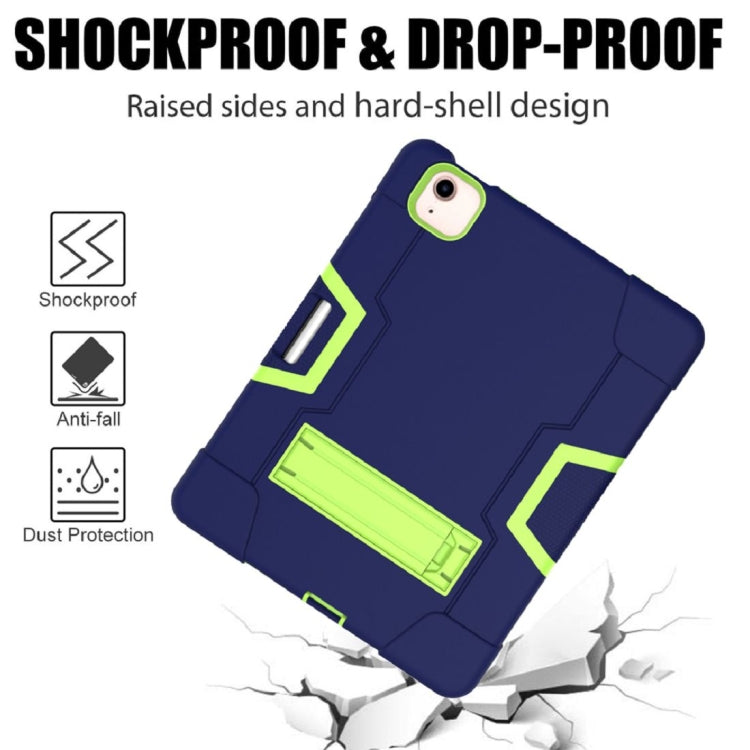For iPad Air 2022 / 2020 10.9 Contrast Color Robot Shockproof Silicon + PC Protective Case with Holder & Pen Slot