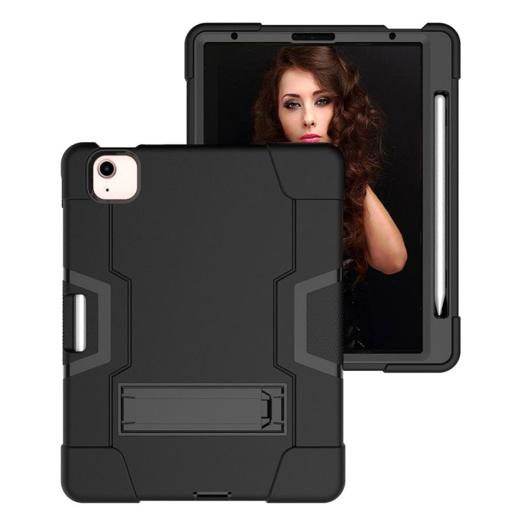 For iPad Air 2022 / 2020 10.9 Contrast Color Robot Shockproof Silicon + PC Protective Case with Holder & Pen Slot