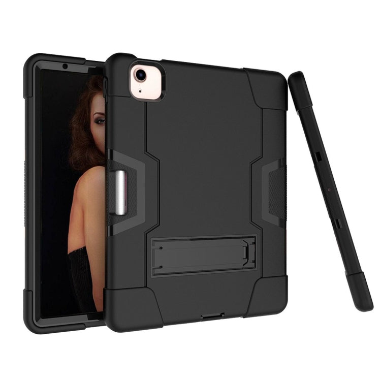 For iPad Air 2022 / 2020 10.9 Contrast Color Robot Shockproof Silicon + PC Protective Case with Holder & Pen Slot