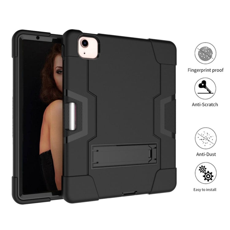 For iPad Air 2022 / 2020 10.9 Contrast Color Robot Shockproof Silicon + PC Protective Case with Holder & Pen Slot