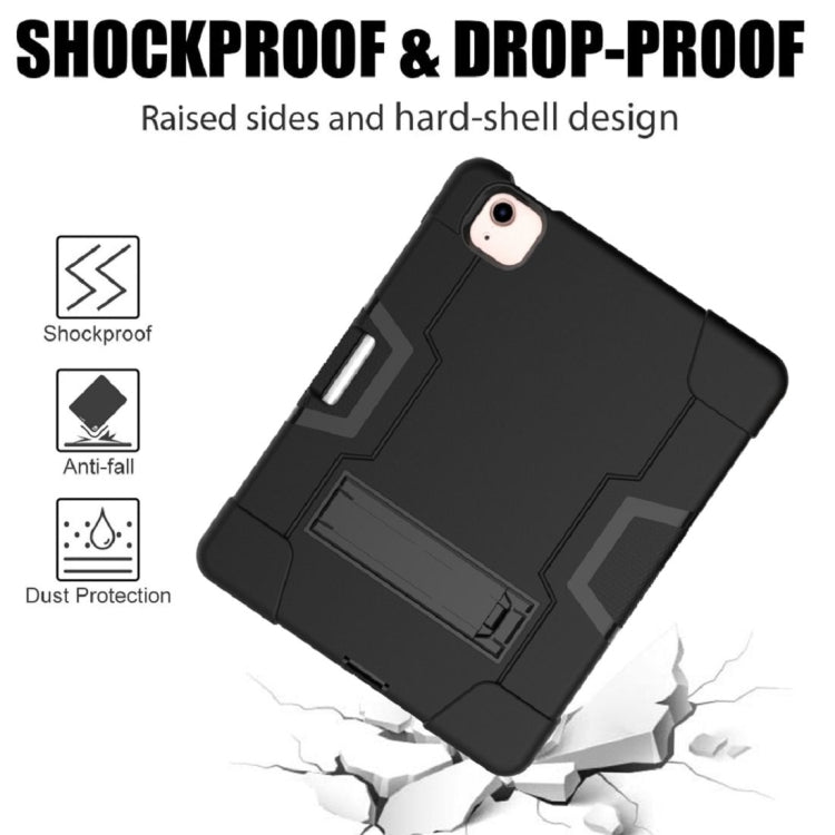 For iPad Air 2022 / 2020 10.9 Contrast Color Robot Shockproof Silicon + PC Protective Case with Holder & Pen Slot