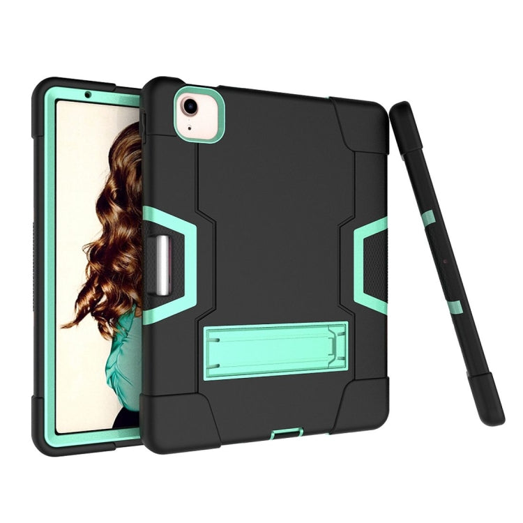 For iPad Air 2022 / 2020 10.9 Contrast Color Robot Shockproof Silicon + PC Protective Case with Holder & Pen Slot