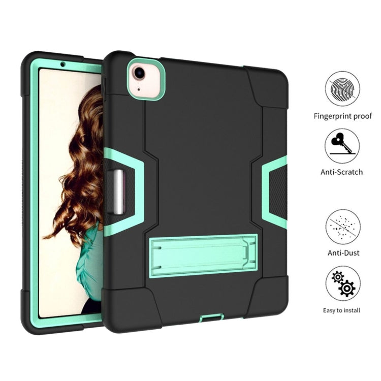 For iPad Air 2022 / 2020 10.9 Contrast Color Robot Shockproof Silicon + PC Protective Case with Holder & Pen Slot