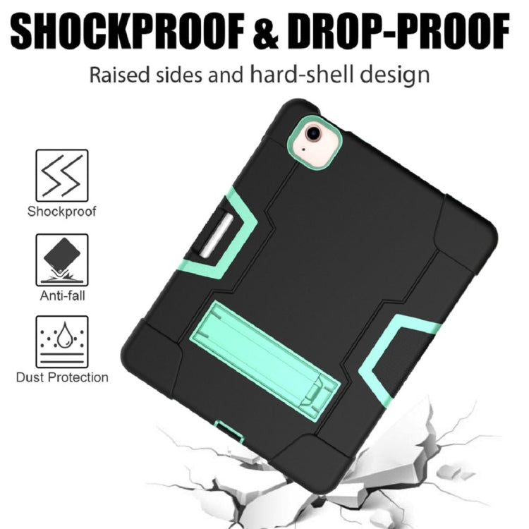 For iPad Air 2022 / 2020 10.9 Contrast Color Robot Shockproof Silicon + PC Protective Case with Holder & Pen Slot