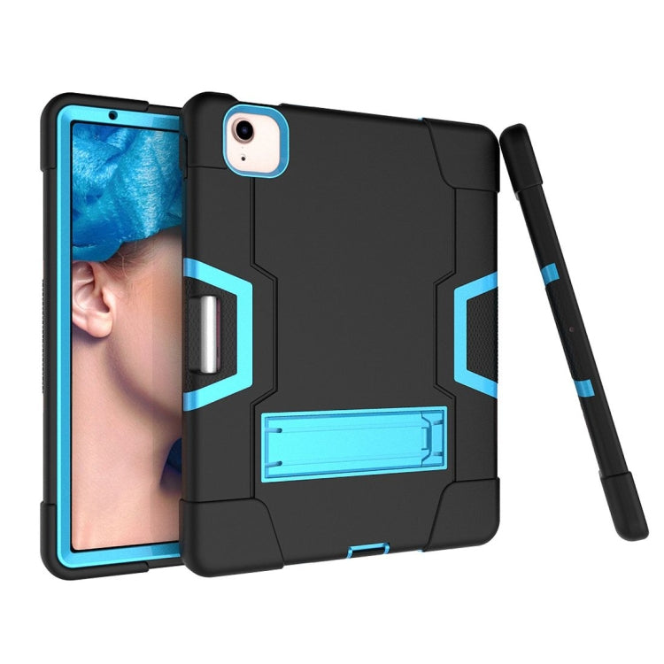 For iPad Air 2022 / 2020 10.9 Contrast Color Robot Shockproof Silicon + PC Protective Case with Holder & Pen Slot