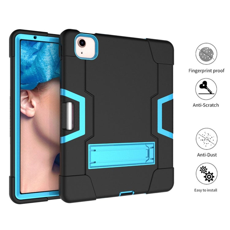 For iPad Air 2022 / 2020 10.9 Contrast Color Robot Shockproof Silicon + PC Protective Case with Holder & Pen Slot