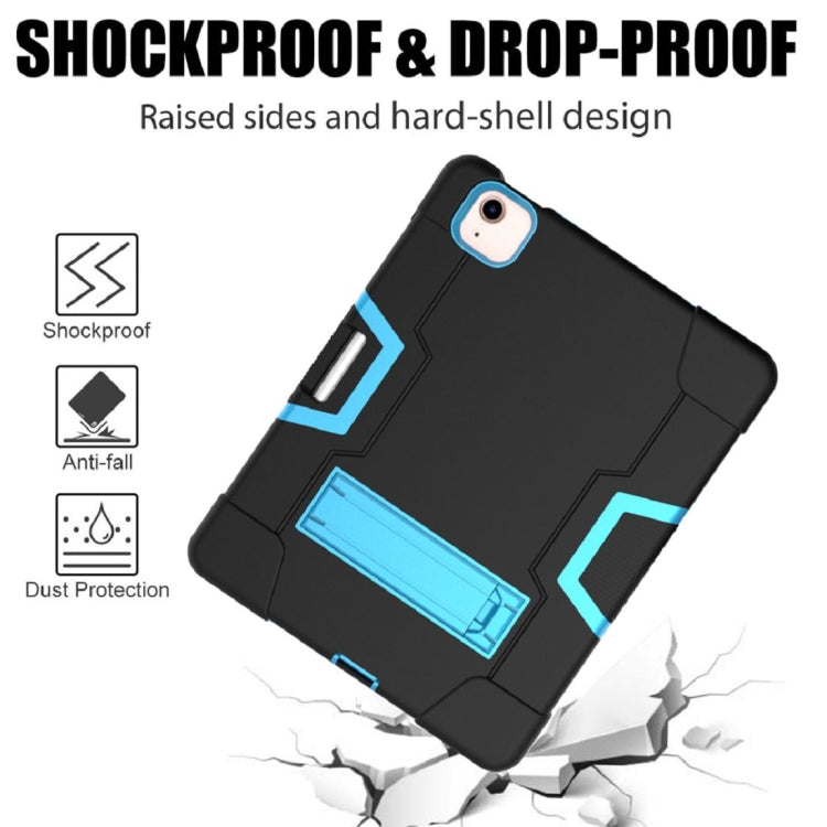 For iPad Air 2022 / 2020 10.9 Contrast Color Robot Shockproof Silicon + PC Protective Case with Holder & Pen Slot