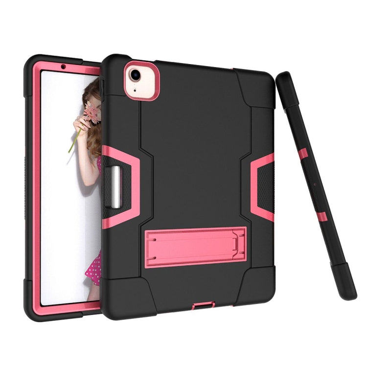 For iPad Air 2022 / 2020 10.9 Contrast Color Robot Shockproof Silicon + PC Protective Case with Holder & Pen Slot