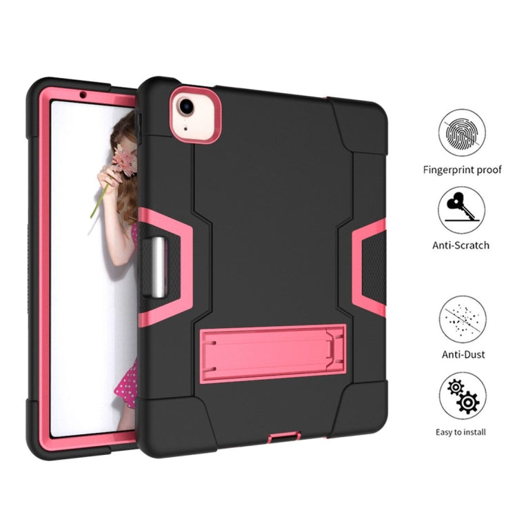 For iPad Air 2022 / 2020 10.9 Contrast Color Robot Shockproof Silicon + PC Protective Case with Holder & Pen Slot