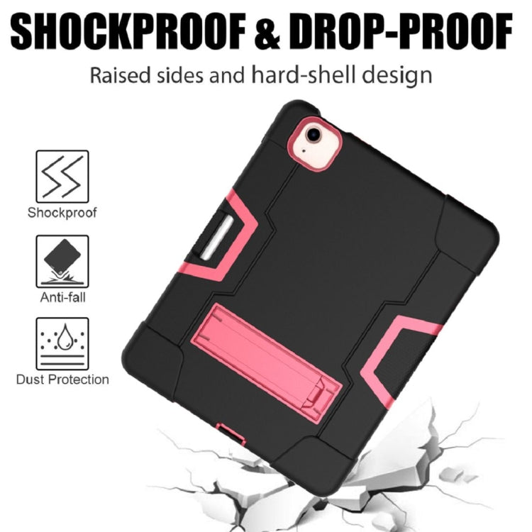 For iPad Air 2022 / 2020 10.9 Contrast Color Robot Shockproof Silicon + PC Protective Case with Holder & Pen Slot