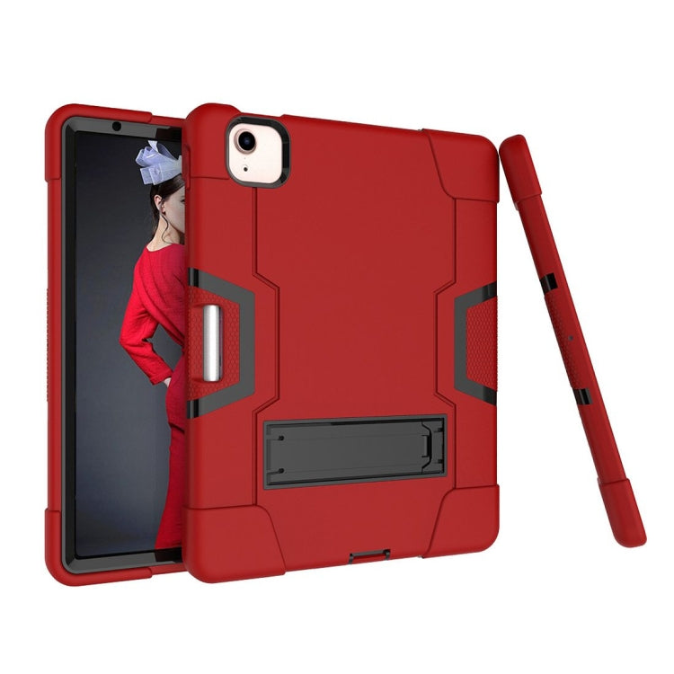 For iPad Air 2022 / 2020 10.9 Contrast Color Robot Shockproof Silicon + PC Protective Case with Holder & Pen Slot
