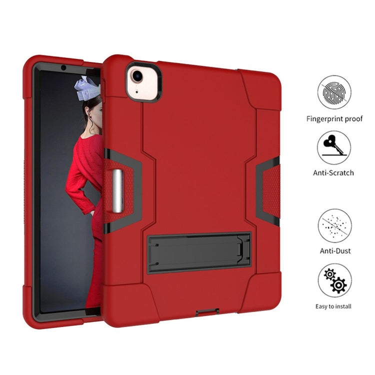 For iPad Air 2022 / 2020 10.9 Contrast Color Robot Shockproof Silicon + PC Protective Case with Holder & Pen Slot