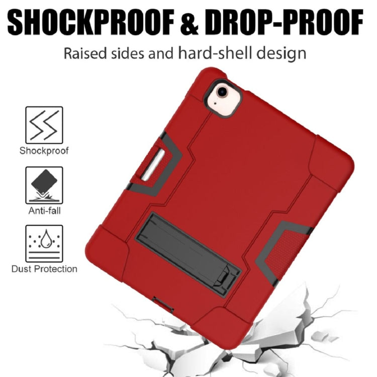 For iPad Air 2022 / 2020 10.9 Contrast Color Robot Shockproof Silicon + PC Protective Case with Holder & Pen Slot