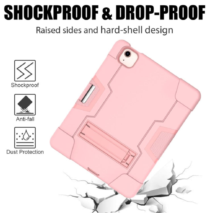 For iPad Air 2022 / 2020 10.9 Contrast Color Robot Shockproof Silicon + PC Protective Case with Holder & Pen Slot