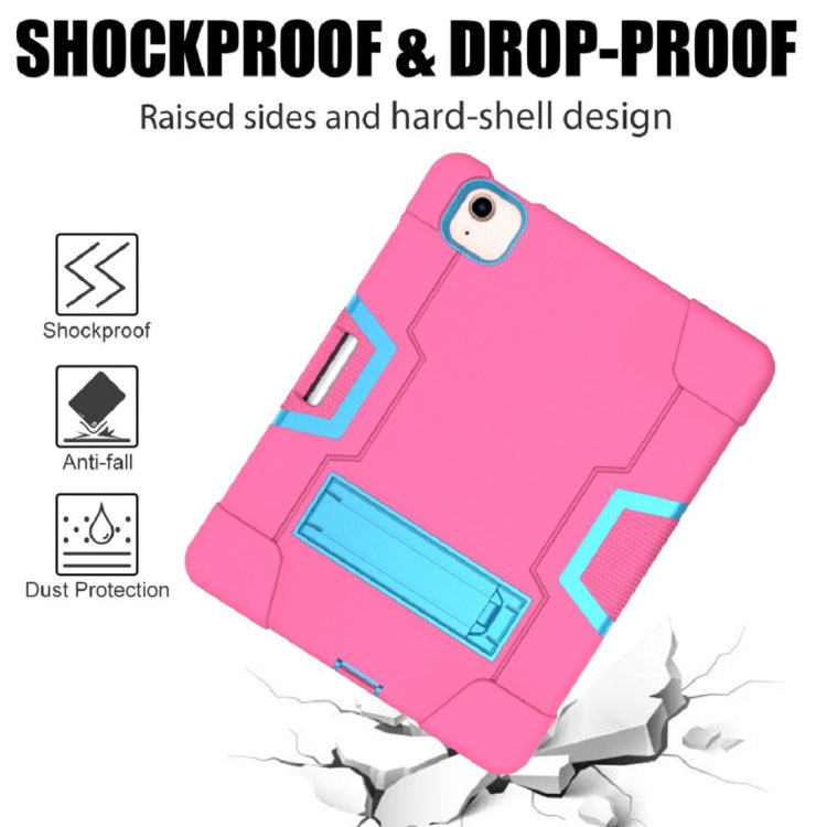 For iPad Air 2022 / 2020 10.9 Contrast Color Robot Shockproof Silicon + PC Protective Case with Holder & Pen Slot