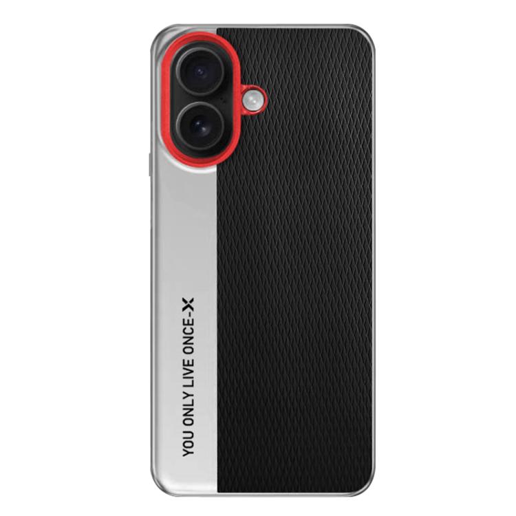 For iPhone 16 Camera Design Diamond Texture Leather PC Phone Case