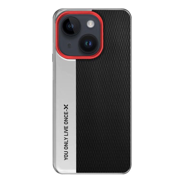 For iPhone 14 Camera Design Diamond Texture Leather PC Phone Case