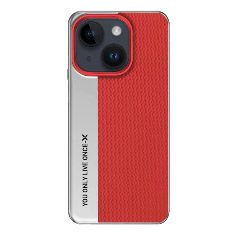 For iPhone 14 Camera Design Diamond Texture Leather PC Phone Case