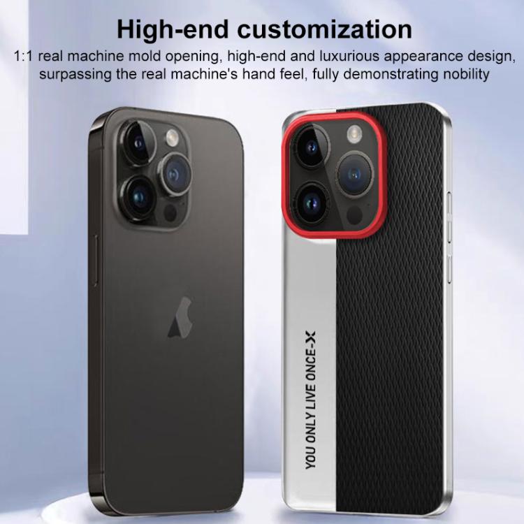For iPhone 15 Pro Camera Design Diamond Texture Leather PC Phone Case