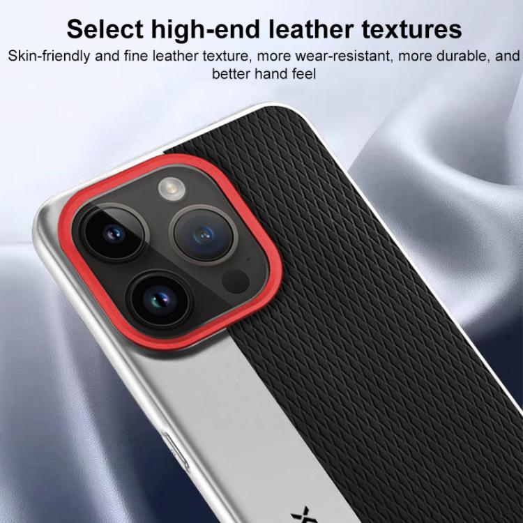 For iPhone 16 Camera Design Diamond Texture Leather PC Phone Case