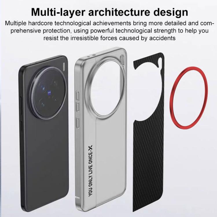 For vivo X200s Camera Design Diamond Texture Leather PC Phone Case