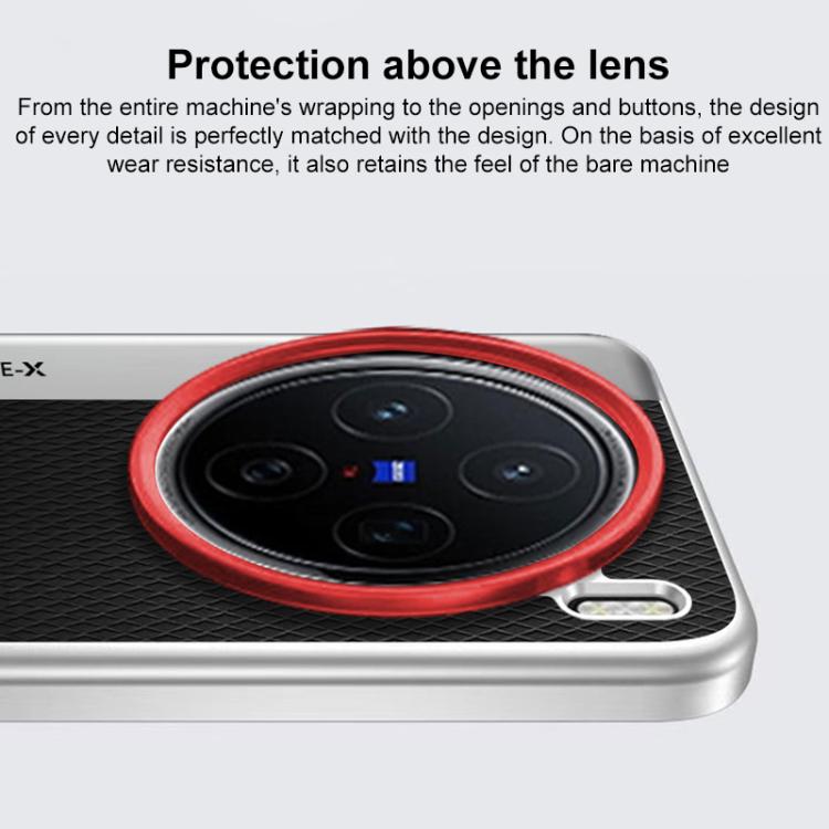For vivo X200s Camera Design Diamond Texture Leather PC Phone Case