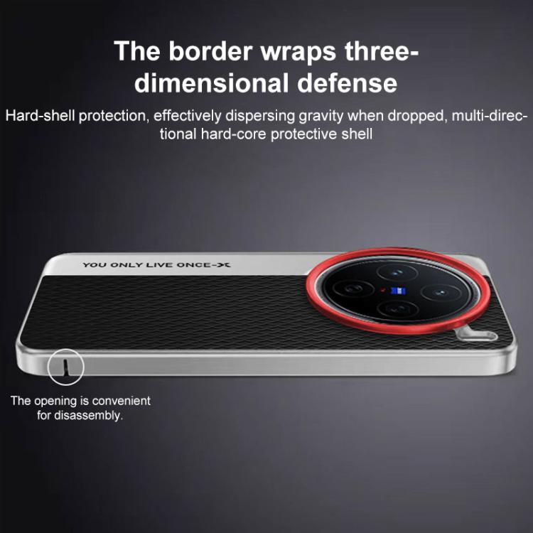 For vivo X200s Camera Design Diamond Texture Leather PC Phone Case