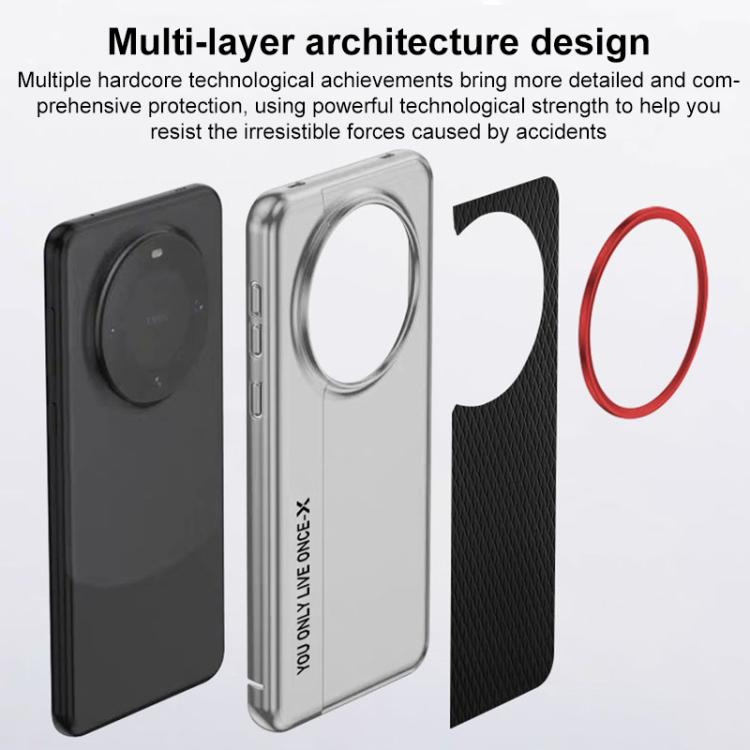For Huawei Mate 60 Camera Design Diamond Texture Leather PC Phone Case